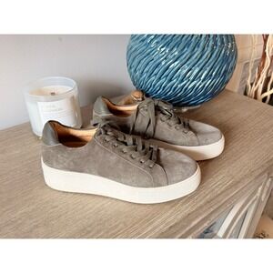 J/Slides NYC Platform Suede Sneakers Womens Olive Green Size 9